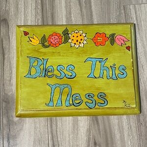 Colorful 'Bless This Mess' Wall Art